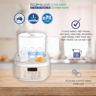 Máy Hâm Sữa Biohealth BH8950 7in1 – Hâm Nóng, Tiệt Trùng, Sấy Khô, Rã Đông Nhanh Cho Mẹ & Bé