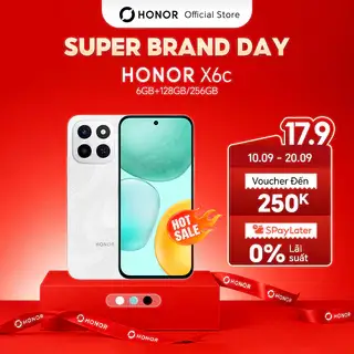 Điện Thoại Di Động Honor X6c 6GB + 128GB/256GB | Pin 5300mAh | Camera 50MP| NFC | Kháng nước IP64 | BH 18 Tháng