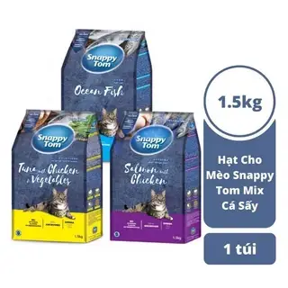 hạt snappy tom 1.5kg - thức ăn mèo topping cá khô
