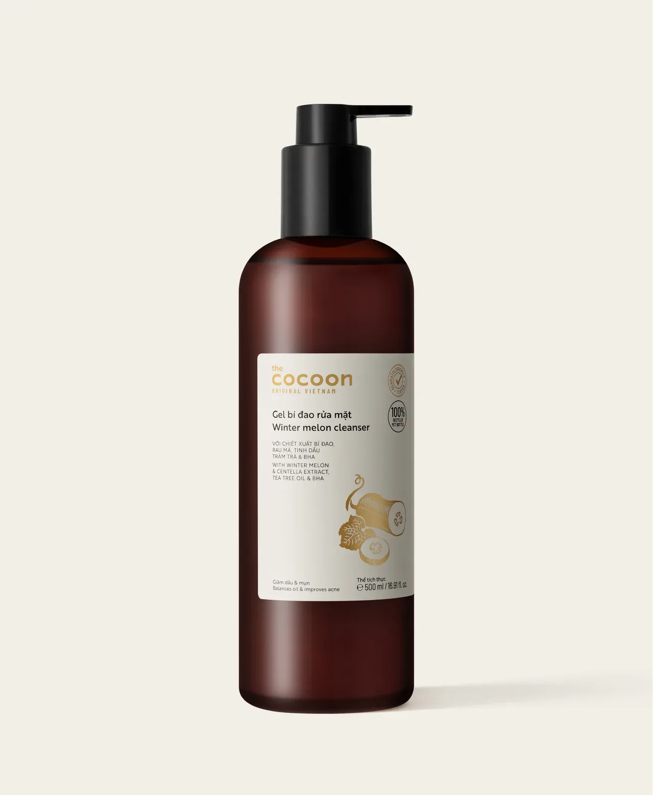 Chai gel bí đao rửa mặt Cocoon 500 ml