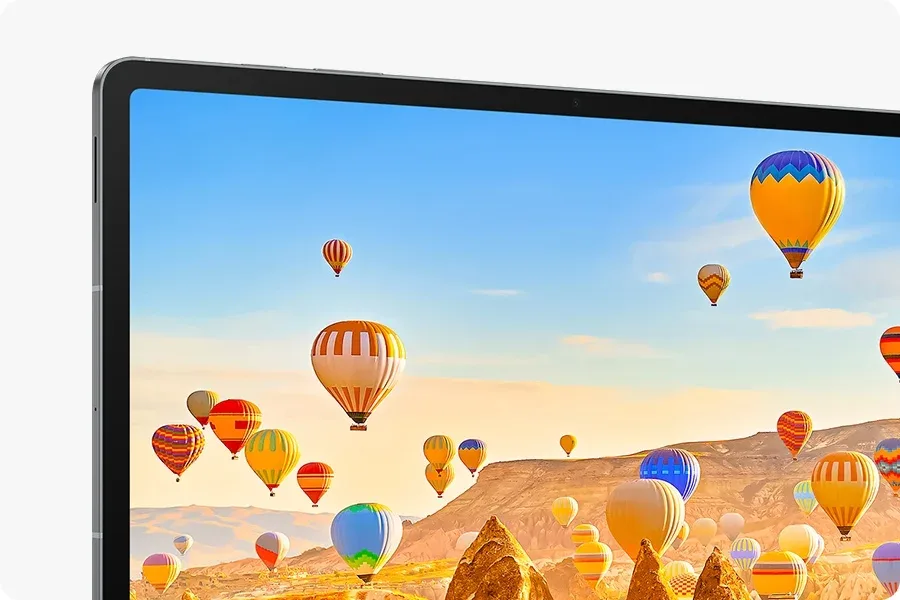 Màn hình Galaxy Tab S10 FE hiển thị hình khinh khí cầu